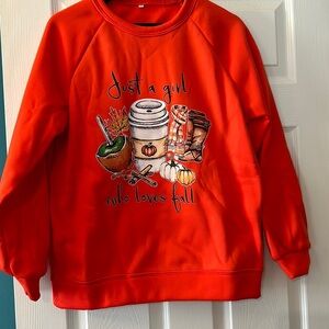 Orange sweatshirt from Etsy